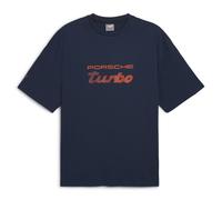 PUMA Herren T-Shirt - Porsche Turbo Motorsport Tee, Kurzarm, Logo-Print, Baumwolle M Blau