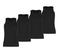 PUMA Herren Tank Top, 4er Pack - Basic, Unterhemd, Rundhals, Single Jersey, einfarbig Schwarz M