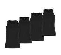 PUMA Herren Tank Top, 4er Pack - Basic, Unterhemd, Rundhals, Single Jersey, einfarbig Schwarz XL
