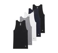Puma Herren Tanktop aus Gerippter Baumwolle, 5er-Pack, Schwarz/Grau/Weiß/Marineblau, L