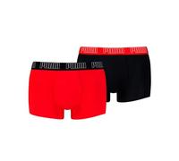 Puma Boxershorts Everyday Trunks – 2er-Pack, Baumwoll-Stretch, Schwarz/Rot, XL