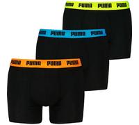 Puma 3P Men Everyday Boxer Schwarz/Orange Baumwolle X-Large Herren