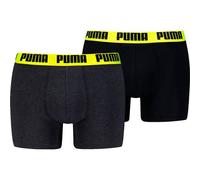 PUMA Herren Boxer Boxershorts Shorts Unterhosen Comfort Stretch 2er Pack, Wäschegröße:2XL, Artikel:-010 Dark Grey Melange/Yellow