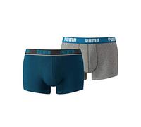 PUMA Herren Unterwäsche Basic Stripe Elastic Trunk 2P, Sailor Blue/Grey Melange, S, 671012001