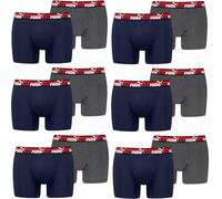 PUMA Herrren Boxershorts Bold im 12er Pack,XXL, 006 - Navy/Grey Melange