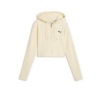 Hoodie PUMA "Essentials Slim Gerippte Kapuzenjacke Damen", Damen, Gr. XL, buttercream heather gelb, Obermaterial: 46% Polyester, 4% Elasthan, 50% Viskose, slim fit, Sweatshirts Hoodie (35611943-XL) bu