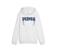 Hoodie PUMA "MID 90s Hoodie Jungen", Kinder, Gr. 176, weiß glow heather, Obermaterial: 68% Baumwolle, 32% Polyester. Kapuzenfutter: 100% Baumwolle. Rippe: 3% Elasthan, 97% Baumwolle, normal, Sweatshir