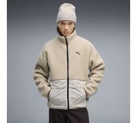 Wendejacke PUMA "HYBRID REFIBRE SHERPA JACKET M", Herren, Gr. L, beige (silber fog), Rippware, Obermaterial: 100% Polyester. Futter: 100% Polyester, unifarben, relaxed fit normal, Jacken, sportlicher 