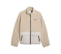 Wendejacke PUMA "HYBRID REFIBRE SHERPA JACKET M", Herren, Gr. L, beige (silber fog), Rippware, Obermaterial: 100% Polyester. Futter: 100% Polyester, unifarben, relaxed fit normal, Jacken, sportlicher 