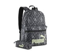 PUMA Jugendliche Und Erwachsene Phase 20 l Rucksack-Set OneSize, Black Apple Spritz Football AOP Green