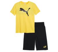 PUMA Jungen 2PC Cotton Jersey Tee & Fleece Short Set Sunny Yellow L