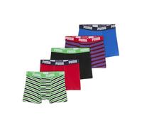 PUMA Jungen Boxer Shorts, 6er Pack - Everyday Striped Boxers ECOM 6P, Cotton Stretch, Streifen Blau/Grün/Rot 146-152