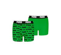 Boxershorts PUMA "PUMA BOYS EVERYDAY LOGO PRINT BOXERS 2P", Jungen, Gr. 170/176, grün, schwarz, Jersey, Obermaterial: 95% Baumwolle, 5% Elasthan, normal, Unterhosen, mit breitem Logobund (85923064-170