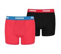 PUMA Jungen BOYS BASIC BOXER 2P Boxershorts, Mehrfarbig (Red/Black 786), (Herstellergröße: 140) (2er Pack)