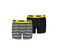 Boxershorts PUMA "PUMA BOYS EVERYDAY STRIPED BOXERS", Jungen, Gr. 146/152, schwarz combo, Single Jersey, Obermaterial: 95% Baumwolle, 5% Elasthan, körpernah, Unterhosen, ohne Eingriff, mit elastischem
