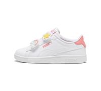 PUMA Jungen Mädchen Smash 3.0 Badges V PS Sneaker, White-Passionfruit, 28 EU