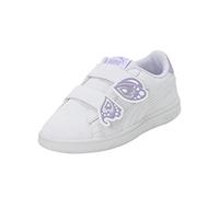 PUMA Jungen Mädchen Smash v2 Butterfly AC Sneakers Kinder Sneaker, White-Vivid Violet-Silver, 28 EU