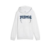 Hoodie PUMA "MID 90s Hoodie Jungen", Kinder, Gr. 164, weiß glow heather, Obermaterial: 68% Baumwolle, 32% Polyester. Kapuzenfutter: 100% Baumwolle. Rippe: 3% Elasthan, 97% Baumwolle, normal, Sweatshir