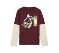 PUMA Jungen Mid90s Layered Longsleeve B Hemd, Rubinschimmer, 128 EU