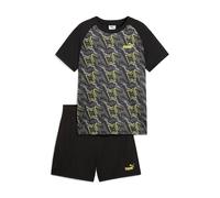 PUMA Jungen TAD ESS Poly AOP Tee and Shorts Set B Gestrickte Anzüge, PUMA Black,