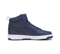 PUMA Unisex Kinder Rebound V6 Mid WTR Jr Sneaker, Starkes Grau, Marineblau, PUMA Weiß, 4.5 UK