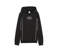 Kapuzensweatshirt PUMA "SPORT HOODIE FL B", Jungen, Gr. 164, schwarz (puma schwarz), Fleece, Obermaterial: 66% Baumwolle, 34% Polyester, bedruckt, regular fit normal, Rundhals, angesetztes Bündchen, S