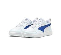 PUMA Jungen Unisex Kinder Rebound V6 Lo AC PS Sneaker, White-Cobalt Glaze-Dewdrop, 29 EU