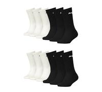 PUMA JUNIOR CREW Kinder Tennis Socken für Mädchen und Jungen 12er Pack, Farbe:White/Black, Socken & Strümpfe:35-38
