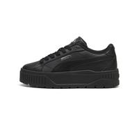 Sneaker PUMA "Karmen II Leather Sneakers Damen", Damen, Gr. 41, schwarz (schwarz silber metallic), Obermaterial: Kuhleder, Textil, Synthetik. Futter: Textil. Innensohle: Textil. Laufsohle: Gummi, Schu