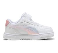 PUMA CAVEN III Holo 2.0 AC+ INF Sneaker für Mädchen, Weiß-Rosy Outlook, Silber, 5 UK-Kinder