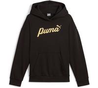 Hoodie PUMA "ESS+ SCRIPT Mädchen" Gr. 140, schwarz (black gold foil) Kinder Sweatshirts (69150910-140) black gold foil