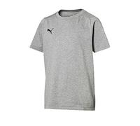 PUMA Kinder LIGA CASUALS TEE JR Shirt, medium Gray Heather Black, 116