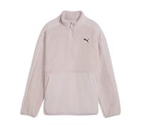 Sweatshirt PUMA "ESS ELEVATED WINTERIZED RELAXED HALF-ZIP", Mädchen, Gr. 140, rosa (misty pink), Fleece, Obermaterial: 100% Polyester, relaxed fit normal, Rundhals, angesetztes Bündchen, Sweatshirts S
