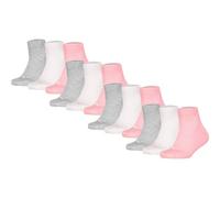 PUMA Kinder Quarter Socken, 12er Pack - Plain Quarter 12P, Logos, einfarbig 35-38 Grau/Weiß/Rosa