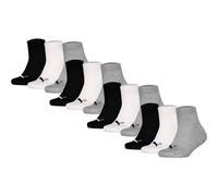 PUMA Kinder Quarter Socken, 12er Pack - Plain Quarter 12P, Logos, einfarbig Schwarz/Weiß/Grau 39-42