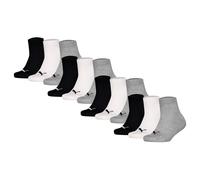 PUMA Kinder Quarter Socken, 12er Pack - Plain Quarter 12P, Logos, einfarbig Schwarz/Weiß/Grau / 31-34 31-34 Mehrfarbig