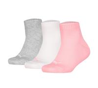 PUMA Kinder Quarter Socken, 3er Pack - Plain Quarter 3P, Logos, einfarbig Grau/Weiß/Rosa / 39-42 39-42 Mehrfarbig