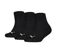 Puma Kinder Quarter-Socken Plain Quarter 3P, Logos, einfarbig Schwarz, Gr. 27-30