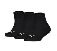 PUMA Kinder Quarter Socken, 3er Pack - Plain Quarter 3P, Logos, einfarbig Schwarz / 35-38 35-38 Schwarz