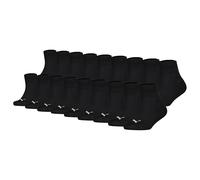 PUMA Kinder Quartersocken, 18er Pack - Plain Quarter ECOM 18P, Logo, einfarbig Schwarz / 35-38 35-38 Schwarz