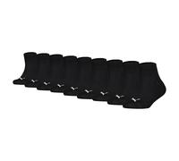 PUMA Kinder Quartersocken, 9er Pack - Plain Quarter ECOM 9P, Logo, einfarbig Schwarz 35-38