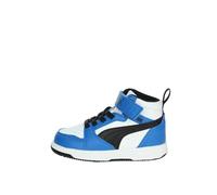 Puma Rebound V6 Mid Sneakers Baby Schuhe | Mit Plain | White/Black/Racing Blue | Größe: 21 White