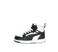 PUMA Kinder Rebound V6 Mid Sneakers 23 White Black Shadow Gray ┃Sneakers in Regular Fit Unisex Kleinkinder