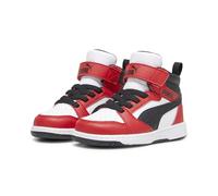 PUMA Kinder Rebound V6 Mid Sneakers 26 White Black for All Time Red ┃Sneakers in Regular Fit Unisex Kleinkinder