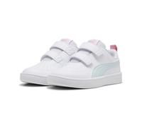 Sneaker PUMA "PUMA Rickie V Sneakers Kinder", Kinder, Gr. 28, weiß (weiß sea glass pinkscape blau pink), Obermaterial: Synthetik, Textil, Leder; Futter: Textil; Innensohle: Textil; Laufsohle: TR (Ther