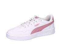 Sneaker PUMA "COURT LALLY JR", Gr. 39, puma weiß, poised pink, Synthetik, sportlich, Schuhe (28032053-39) puma weiß, poised pink