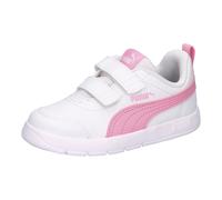 Sneaker PUMA "COURTFLEX V3 V INF", Mädchen, Gr. 27, puma weiß, pink lila, Synthetik, unifarben, Schuhe Sneaker, mit sportlichem Design, mit Klettverschluss, mit Synthetik-Laufsohle (54802200-27) puma