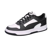 Sneaker PUMA "REBOUND SLAM LO JR", Mädchen, Gr. 37,5, schwarz-weiß (puma weiß, puma schwarz), Synthetik, Schuhe Sneaker (62116422-37,5) puma weiß, puma schwarz