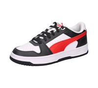 Sneaker PUMA "REBOUND SLAM LO JR", Mädchen, Gr. 36, rot (puma schwarz, for all time rot, puma weiß), Synthetik, Schuhe Sneaker (56322246-36) puma schwarz, for all time rot, puma weiß