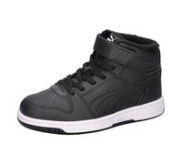Sneakerboots PUMA "REBOUND SLAM MID WTR AC PS", Mädchen, Gr. 35, schwarz (puma schwarz, puma weiß), Synthetik, Schuhe Sneakerboots, Winterschuhe, Schnürboots, Sneaker (71257135-35) puma schwarz, puma 